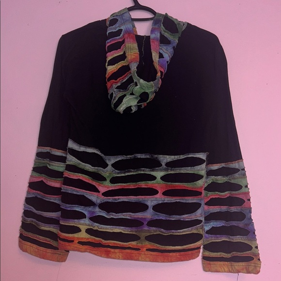 Colorful Striped Jacket with Cutout Design - Picture 2 of 3
